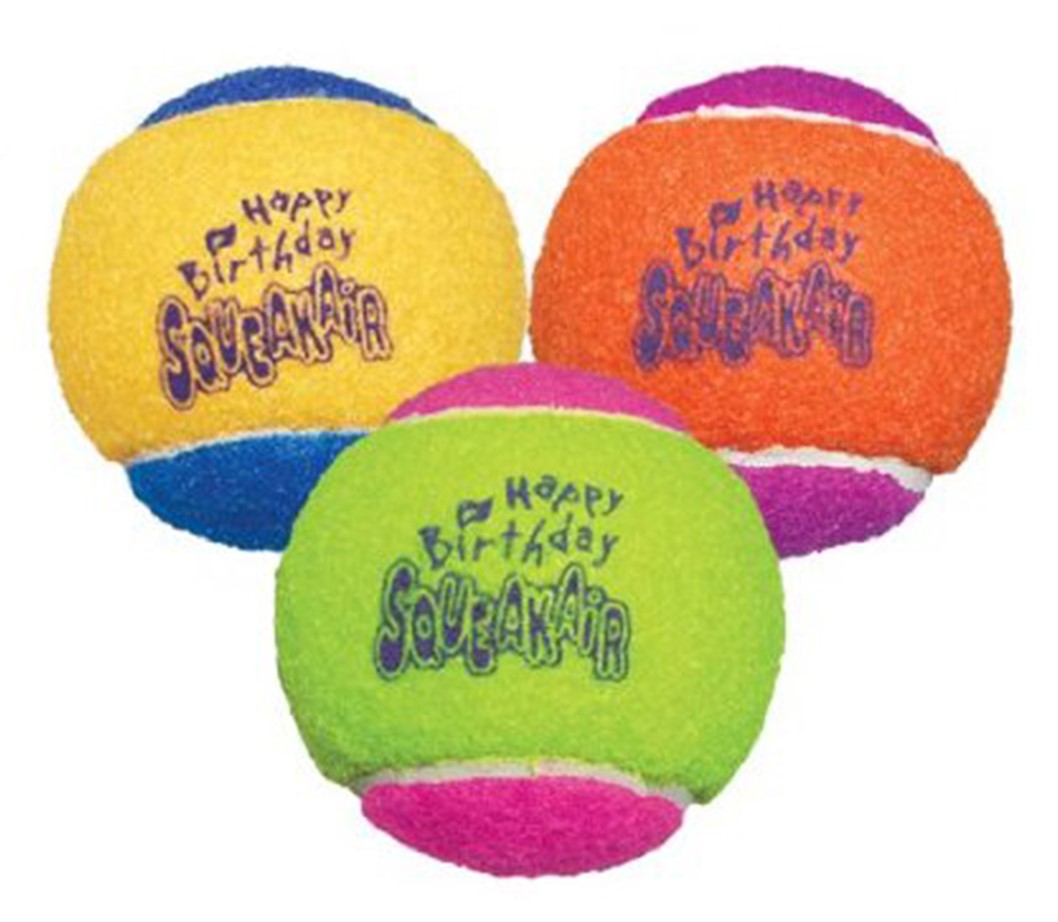 KONG Leksak SqueakAir Birthday Ball Flerfärgad M 6cm