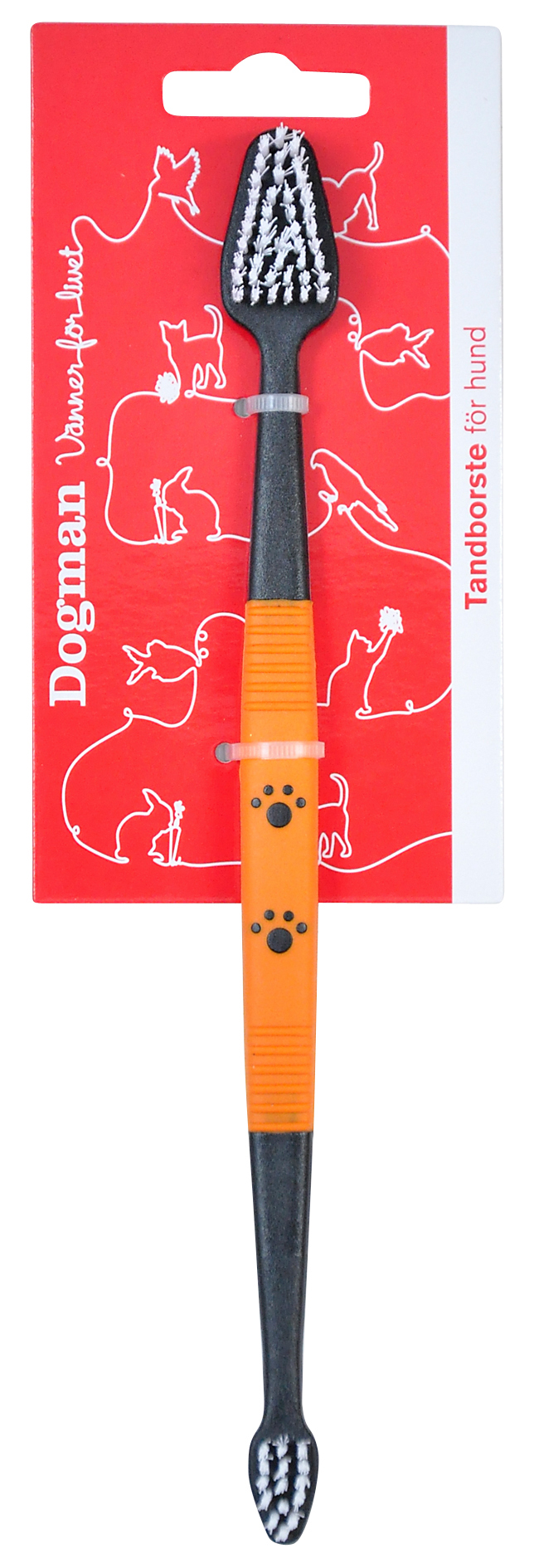 Dogman Tandborste dubbel Svart 22,5cm