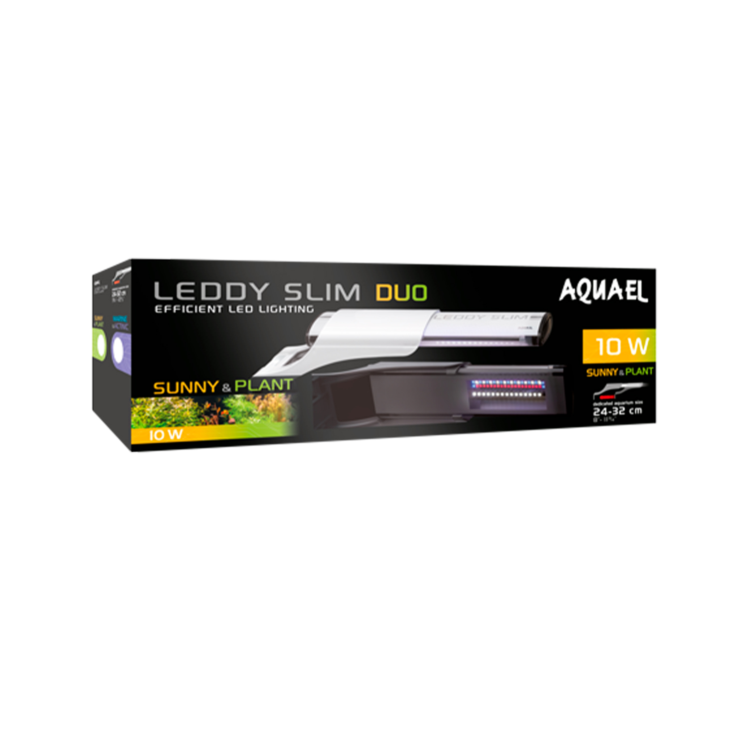 Aquael Lysrör LED Slim Duo SunnyPlant Svart 10W 6500/8000K
