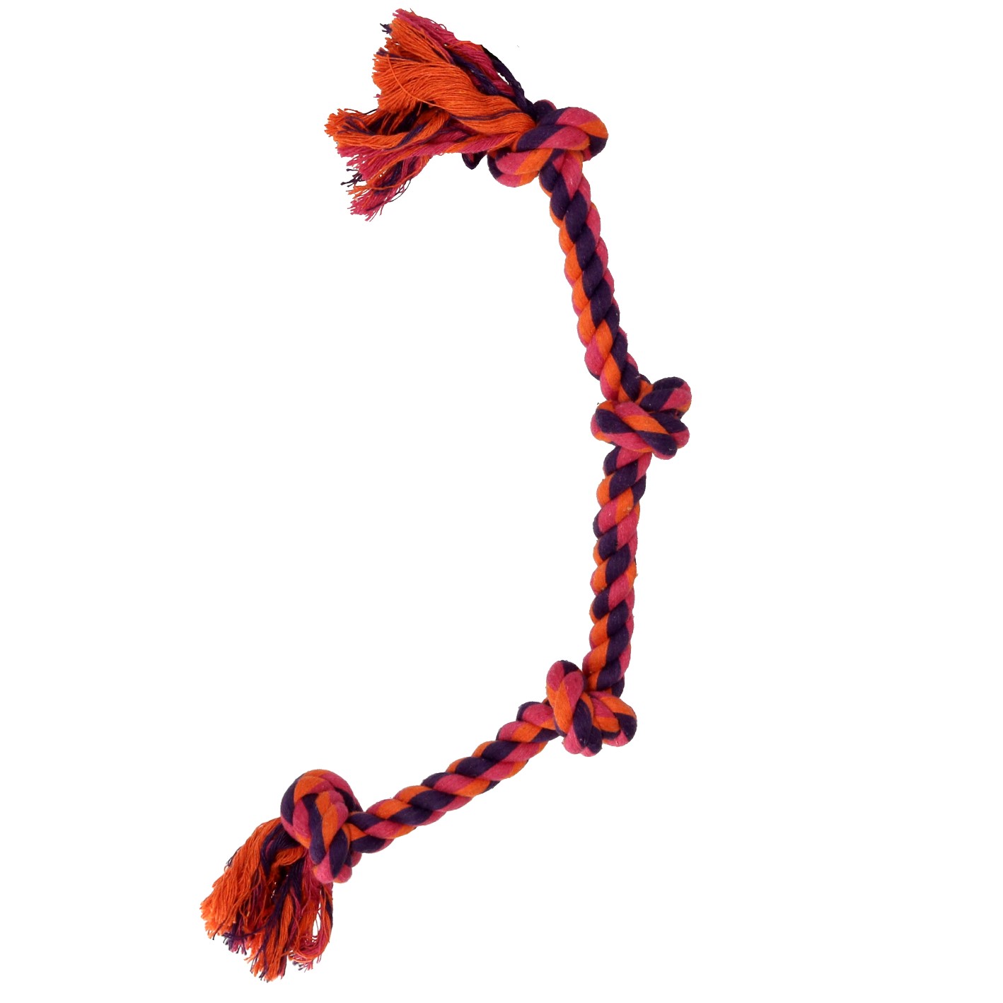 Dogman Leksak Rep med 4 knutar Orange L 44cm