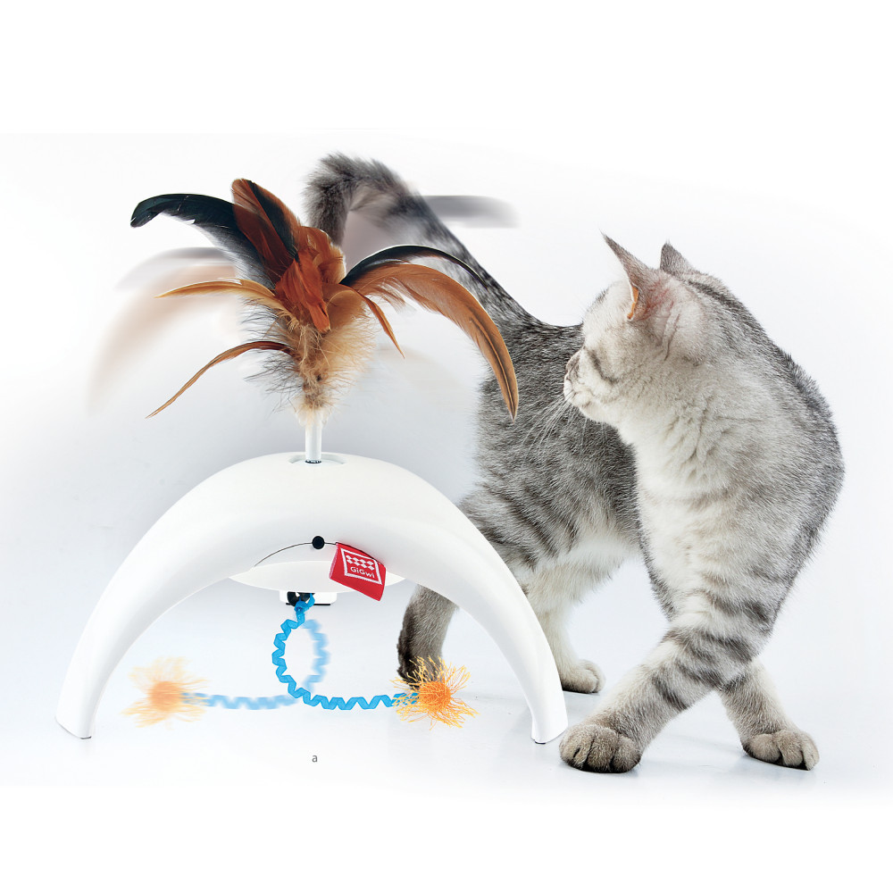 GiGwi Leksak Feather Spinn PetDroid Vit 18cm
