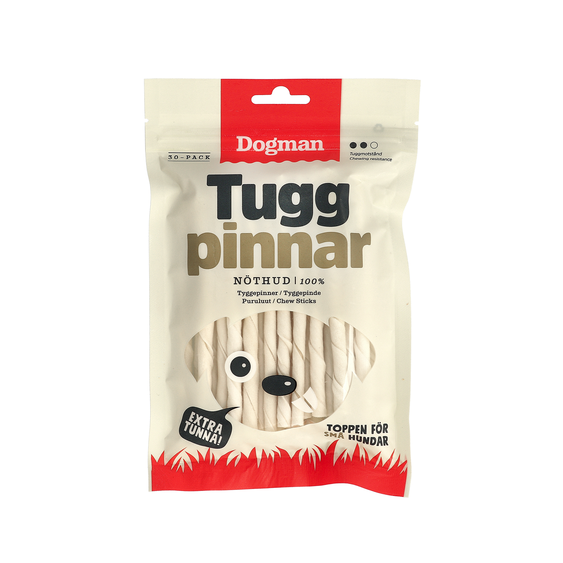Dogman Tuggpinnar 30p Vit XS 12,5cm