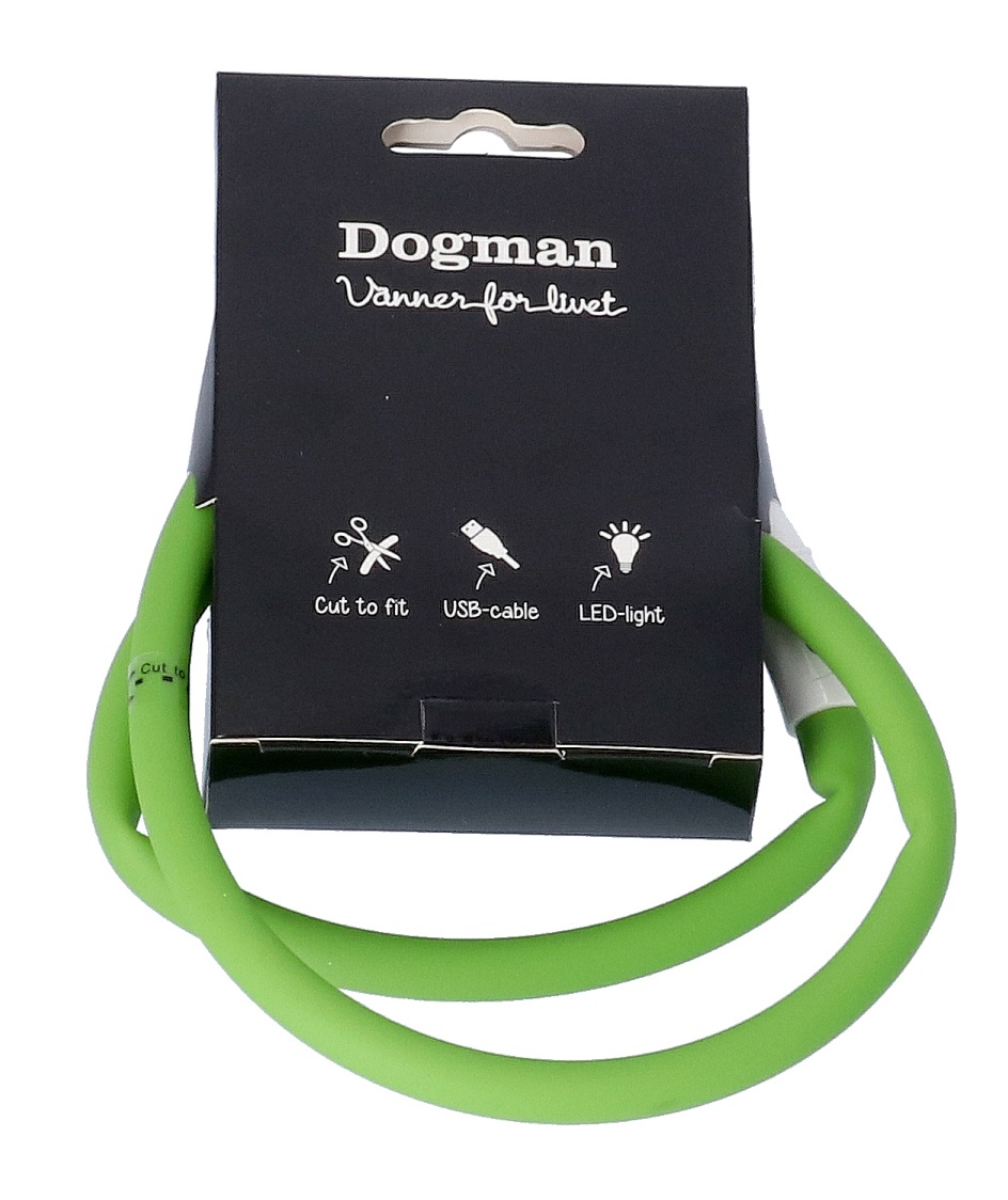 Dogman Blinkhalsband LED Grön 20-65cm