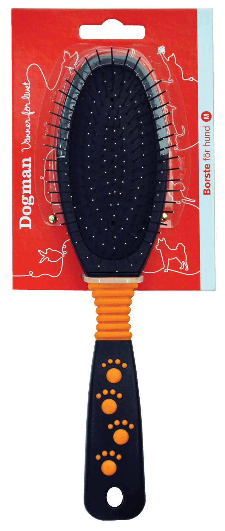 Dogman Piggborste Svart M 22cm