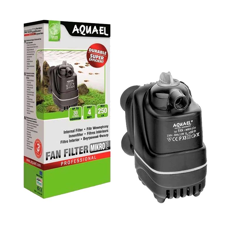 Aquael Innerfilter FAN Svart Micro+ 250l/h