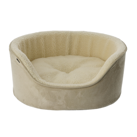 Dogman Bädd Sherpa med hög kant Beige