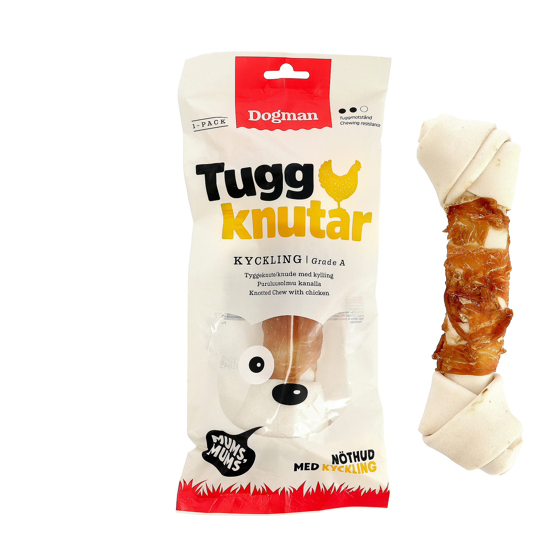 Dogman Tuggknut med kyckling Vit L 23cm