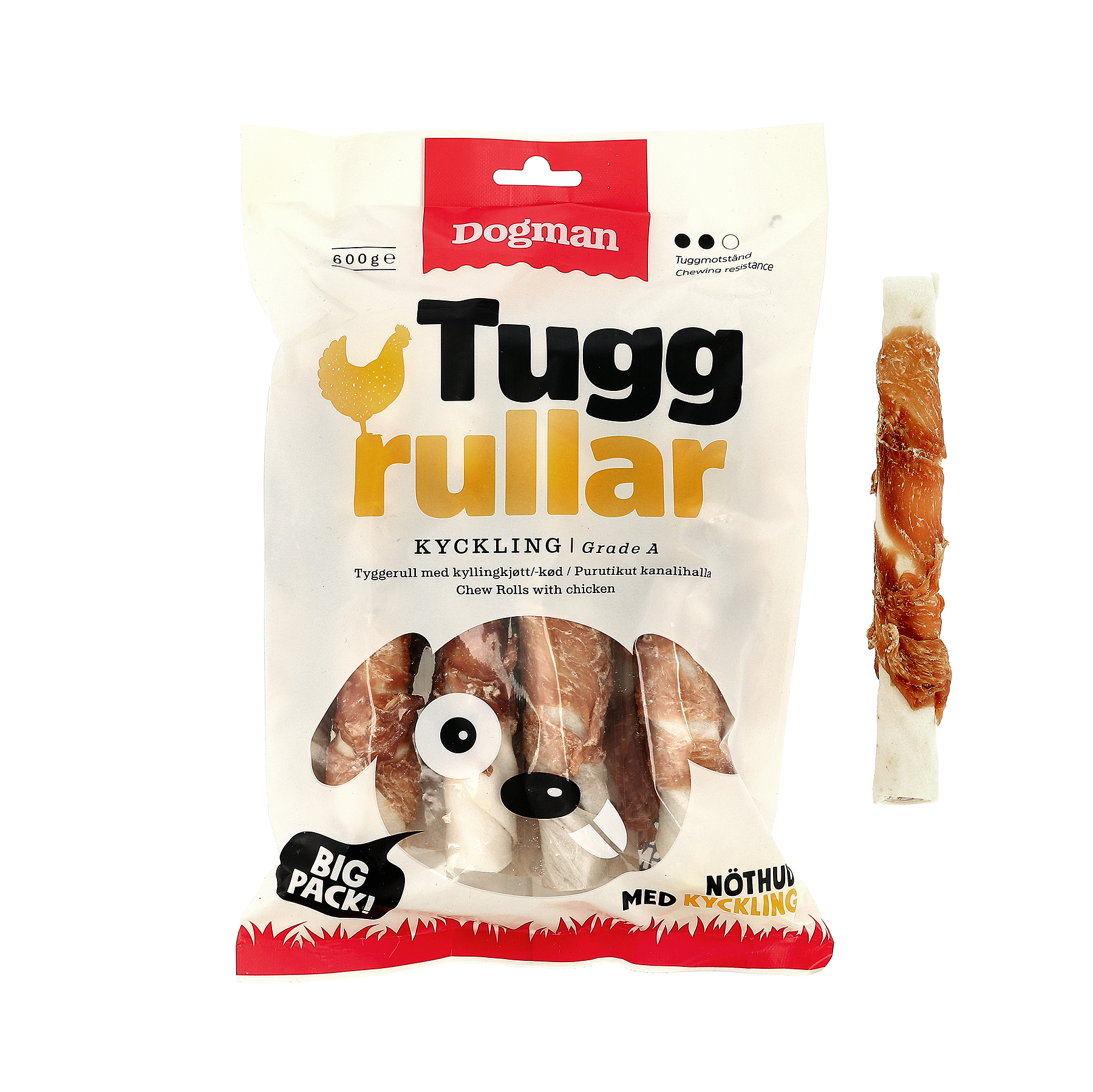 Dogman Tuggrullar med kyckling 10p Vit M 17,5cm