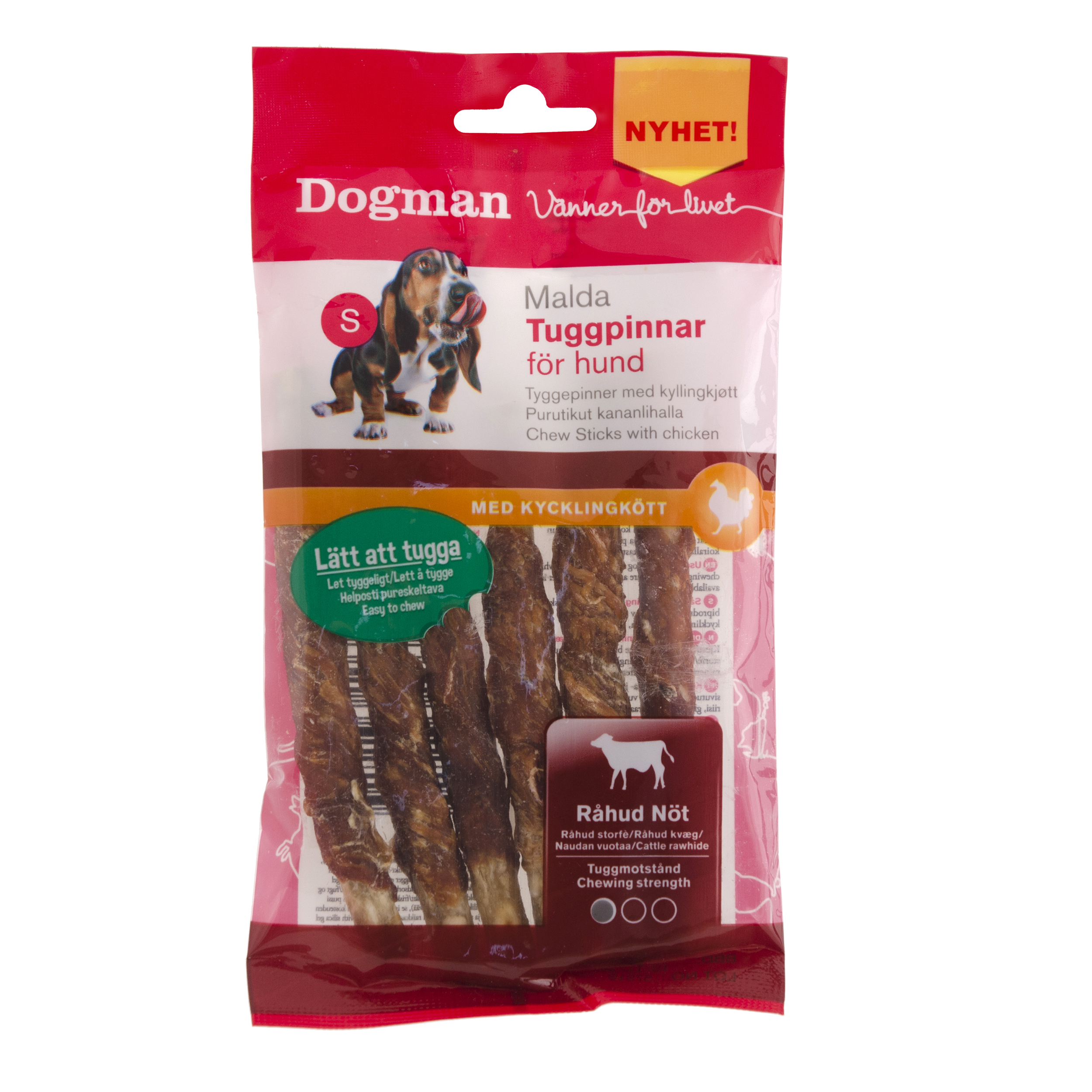 Dogman Tuggpinnar mald m kyckling 6p Brun S 12,5cm